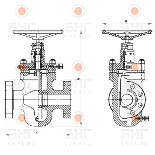 Задвижка шиберная устьевая DN 50 PN 105 чертеж